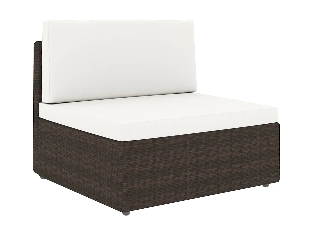 Salon de jardin 4 pcs Résine tressée Marron 2