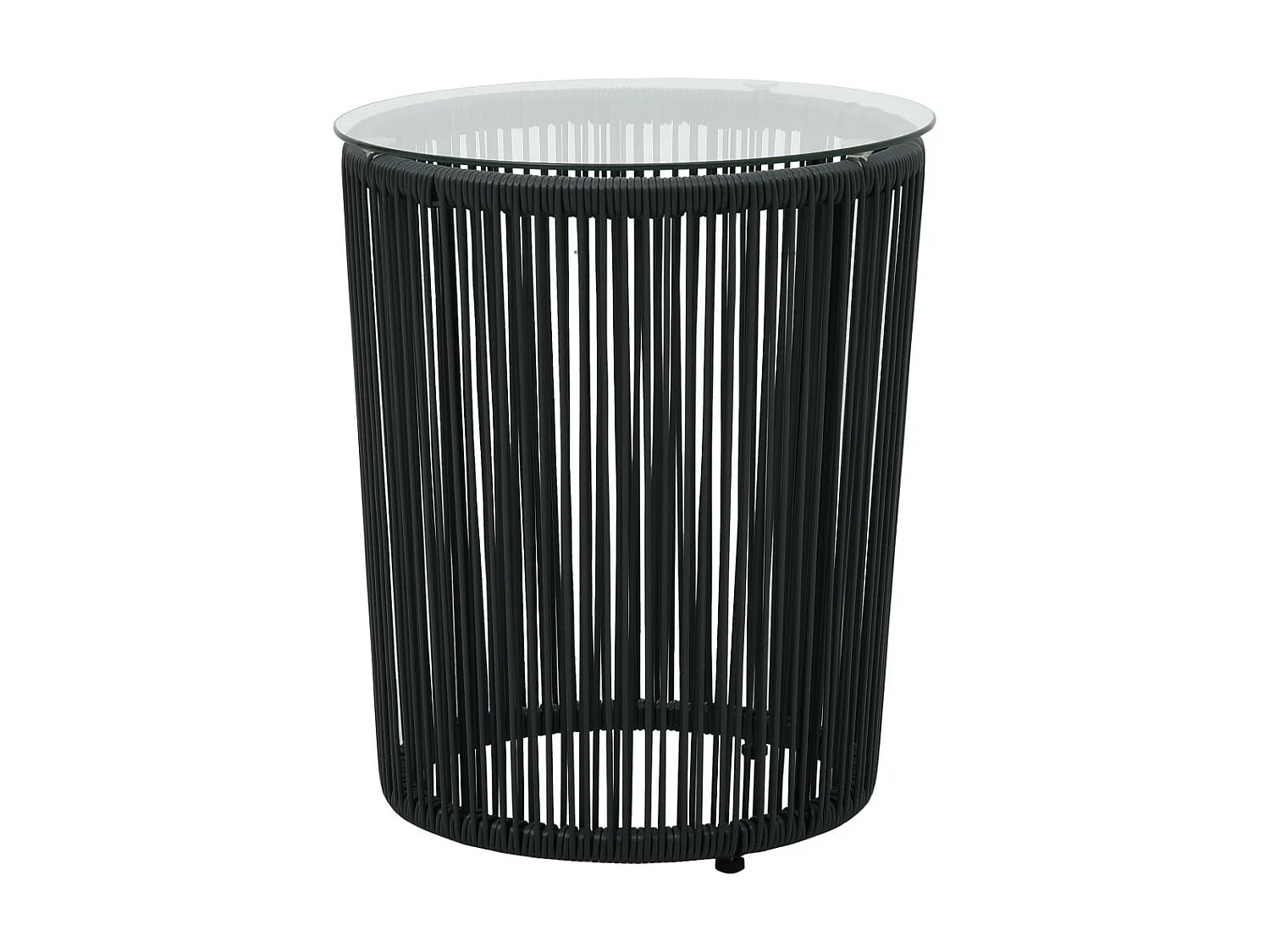 Ensemble de bistro 3 pcs avec coussins Rotin PVC Noir