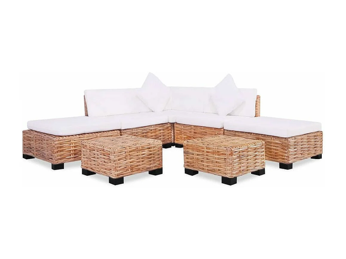 Salon de jardin 18 pieces Rotin naturel Jardila