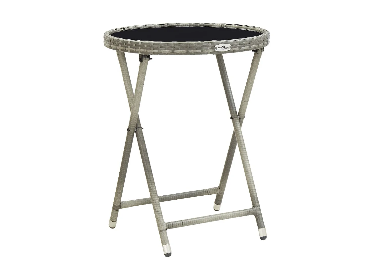Ensemble de bistro de jardin 3 pcs Résine tressée et verre Gris