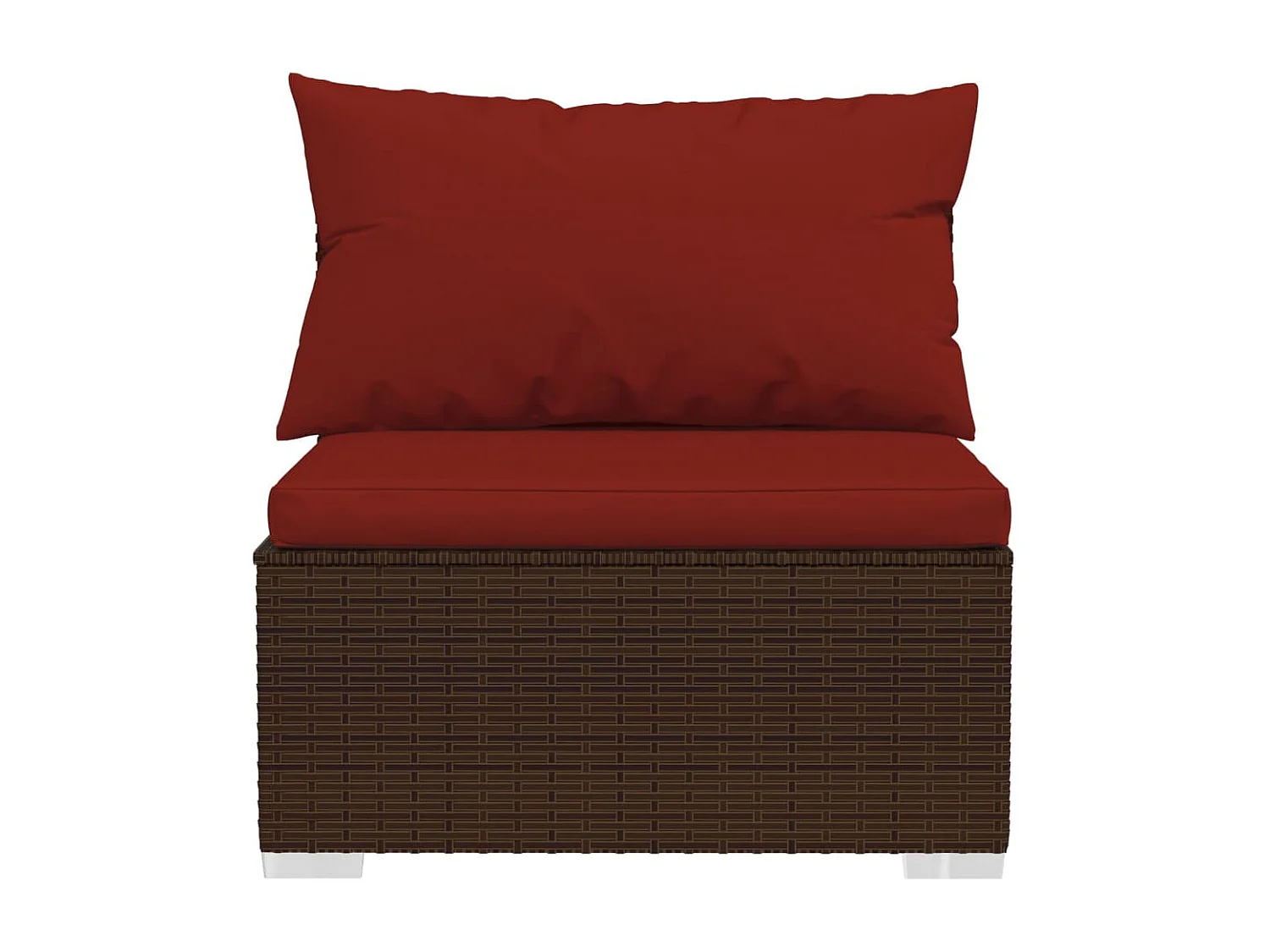 6-delige Loungeset met kussens poly rattan bruin
