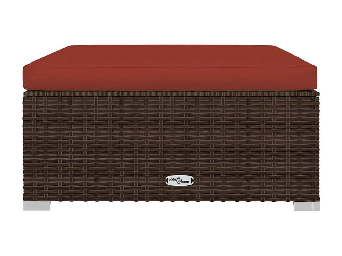 Salon de jardin 6 pcs avec coussins Résine tressée Marron 8