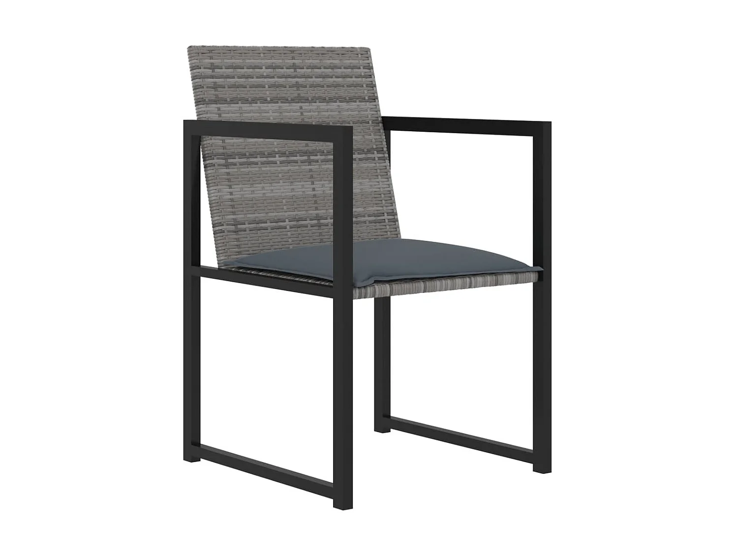 Mobilier à dîner de jardin 5pcs et coussins Résine tressée Gris 2