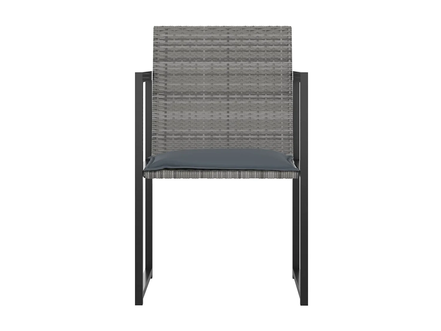 Mobilier à dîner de jardin 5pcs et coussins Résine tressée Gris 2