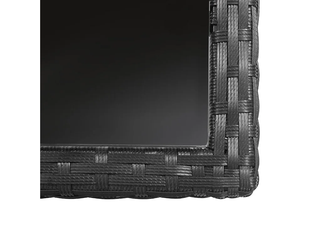 Salon de jardin 3 pcs avec coussins Résine tressée Noir 10