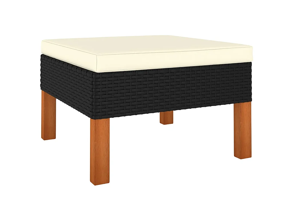 Salon de jardin 12 pcs avec coussins Résine tressée Noir 18