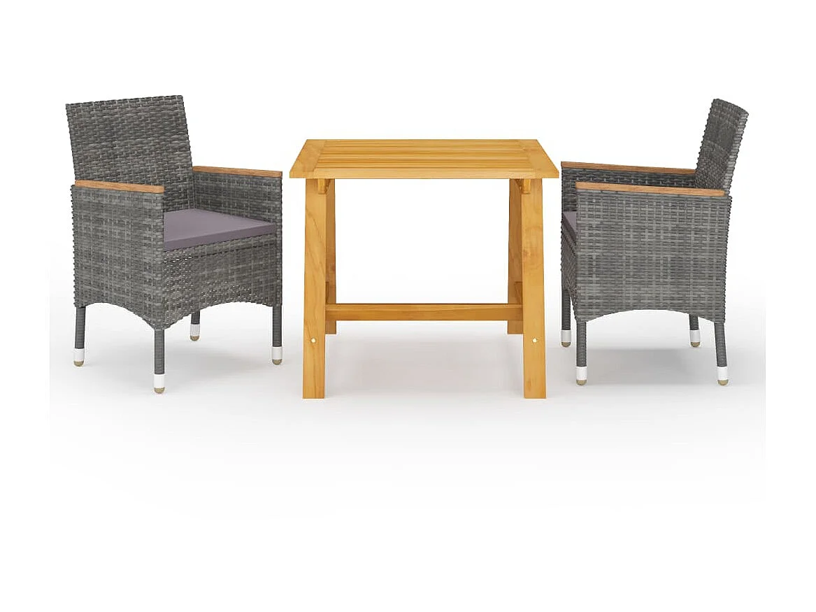 Ensemble de salle à manger de jardin 3 pcs Gris 24