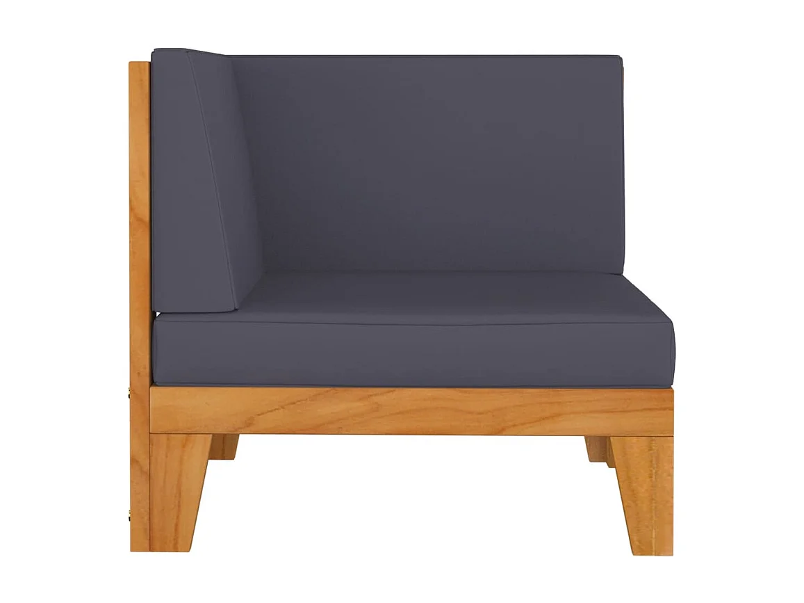 Salon de jardin 9 pcs avec coussins Bois d'acacia solide 2