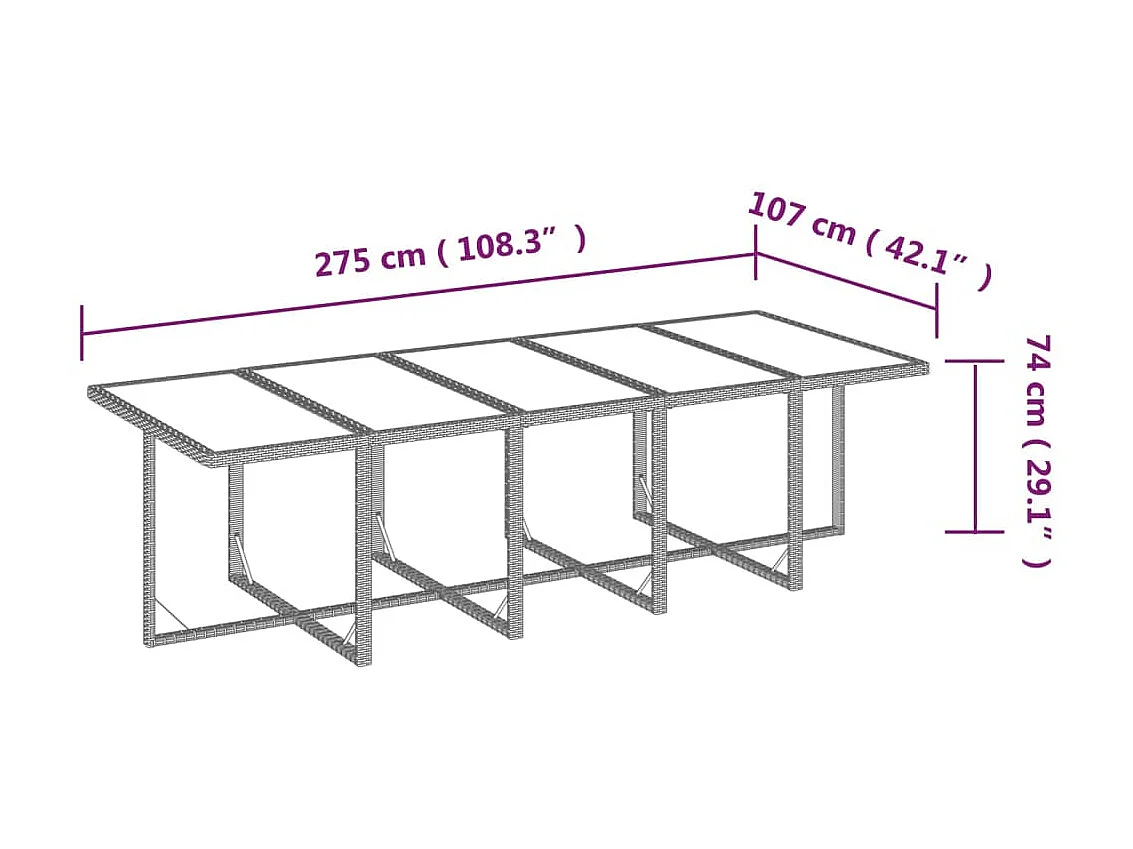 Ensemble à dîner de jardin coussins 15 pcs Résine tressée Gris