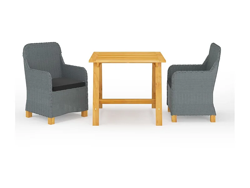 Ensemble de salle à manger de jardin 3 pcs Gris clair 8