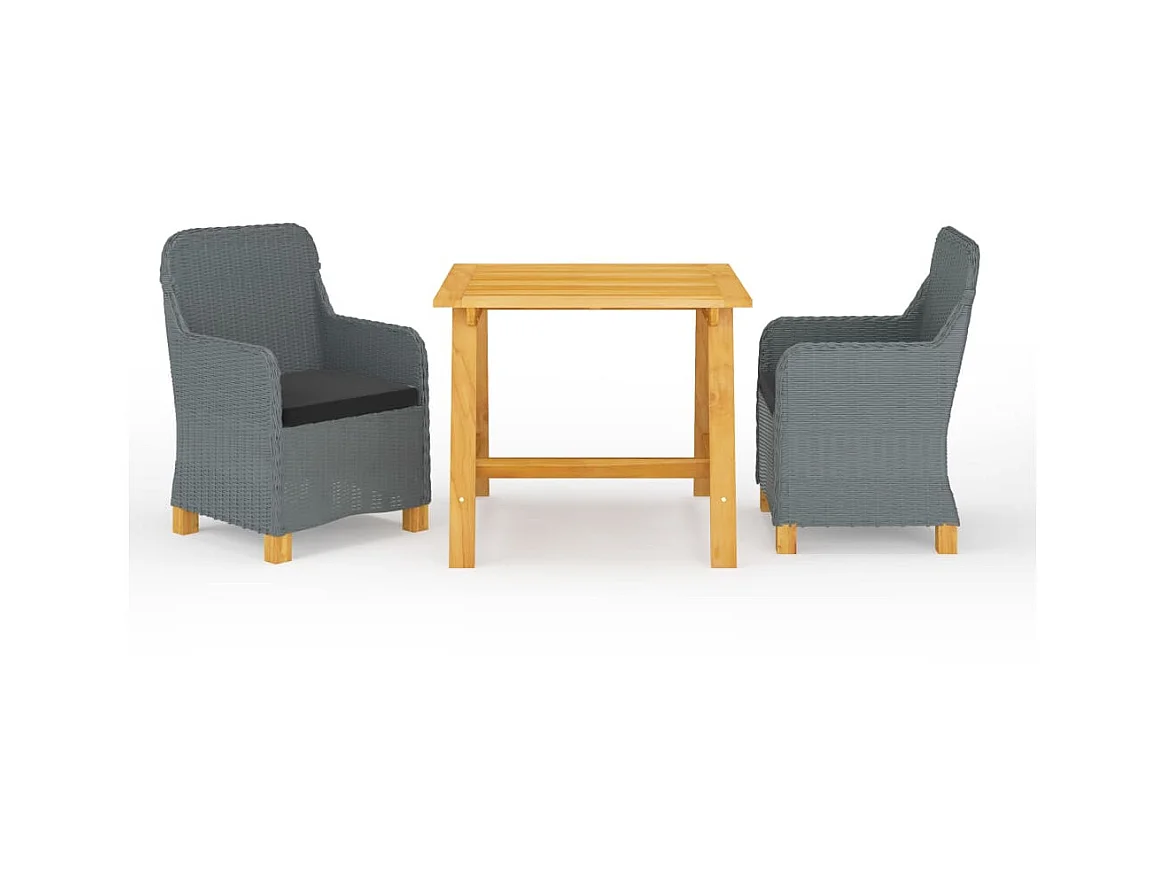 Ensemble de salle à manger de jardin 3 pcs Gris clair 8