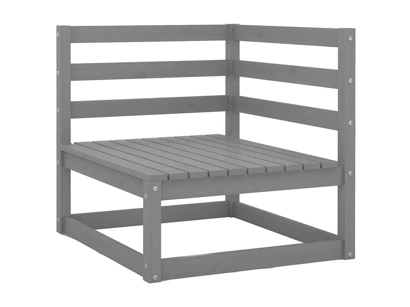 Salon de jardin 5 pcs Gris Bois de pin massif 8