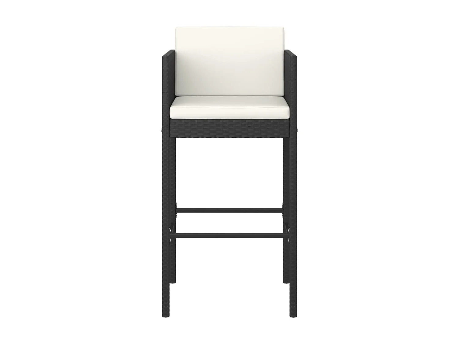 Ensemble de bar de jardin 3 pcs et coussins Résine tressée Noir 12