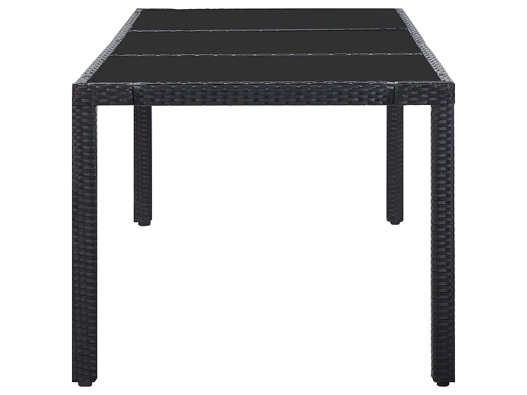 Ensemble à dîner d'extérieur 9 pcs Résine tressée Noir 8