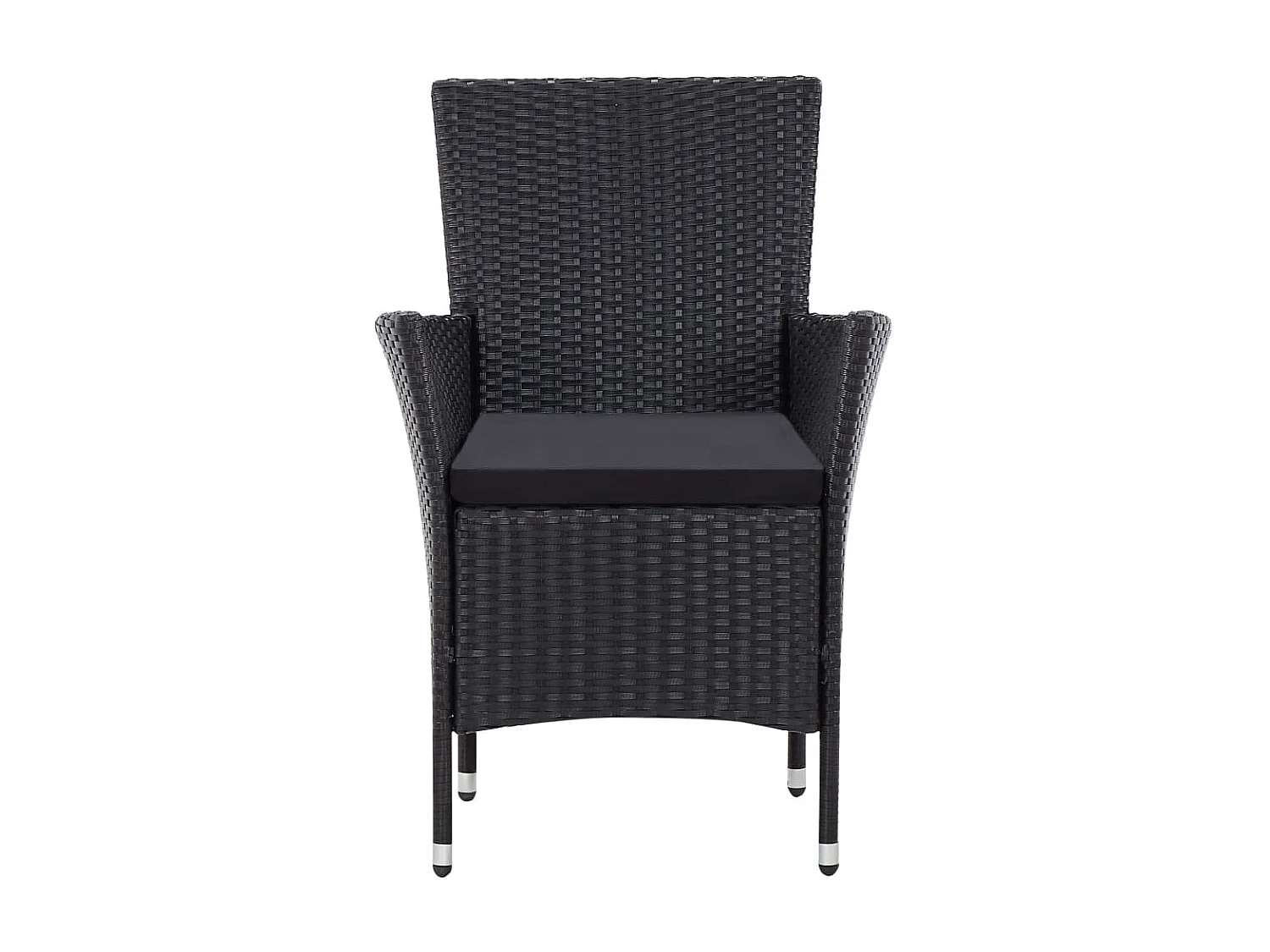 Ensemble à dîner d'extérieur 9 pcs Résine tressée Noir 8