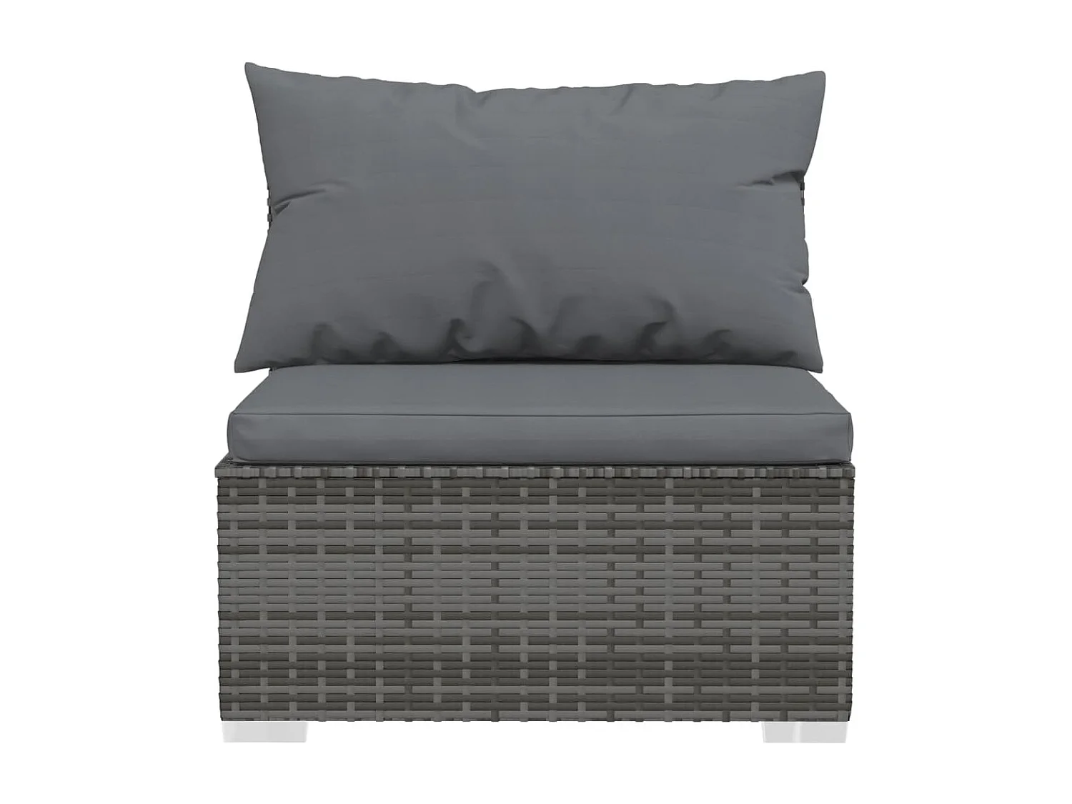 Salon de jardin 5 pcs avec coussins Résine tressée Gris