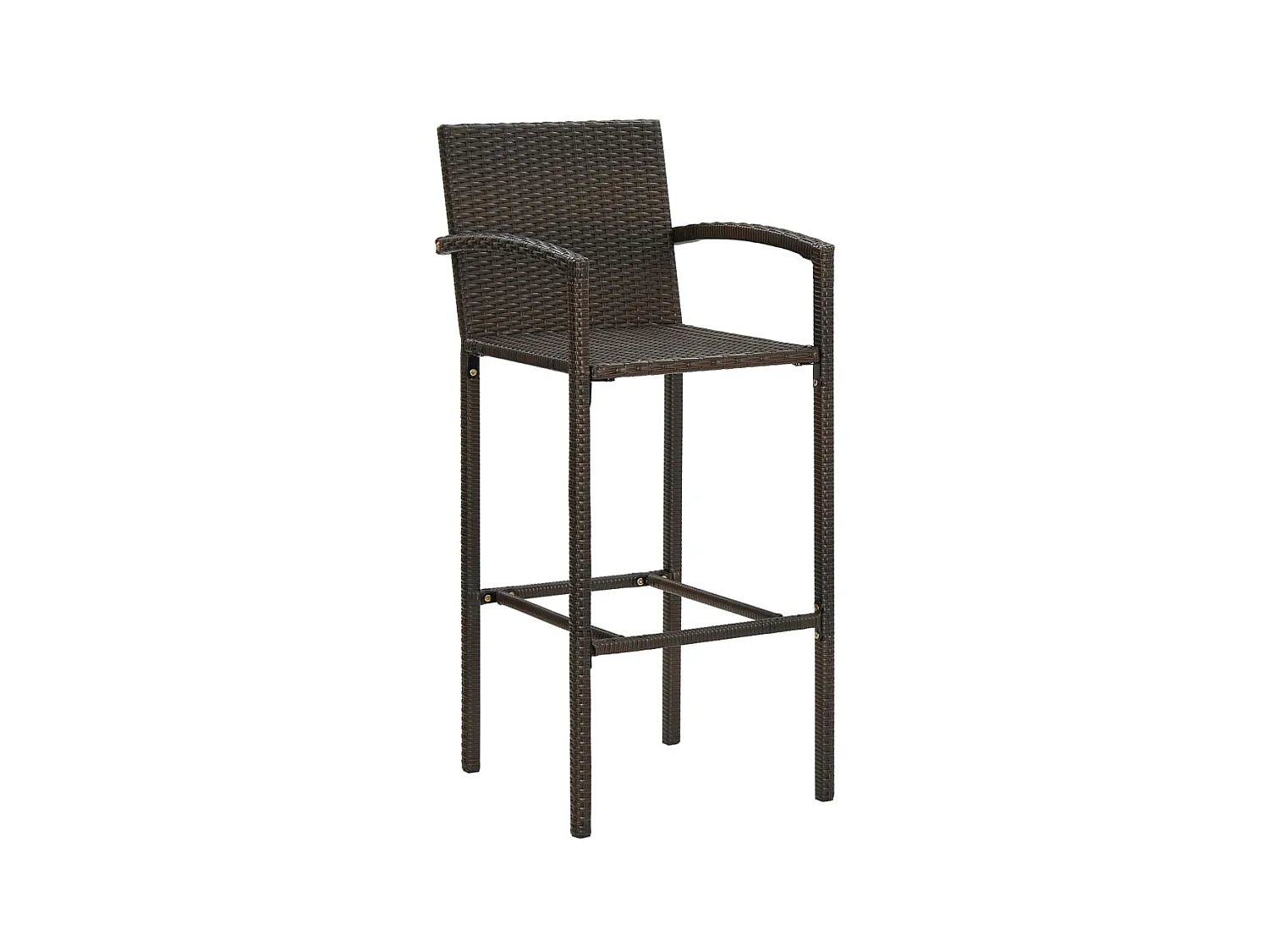 Jeu de bar de jardin 5pcs avec accoudoirs Résine tressée Marron