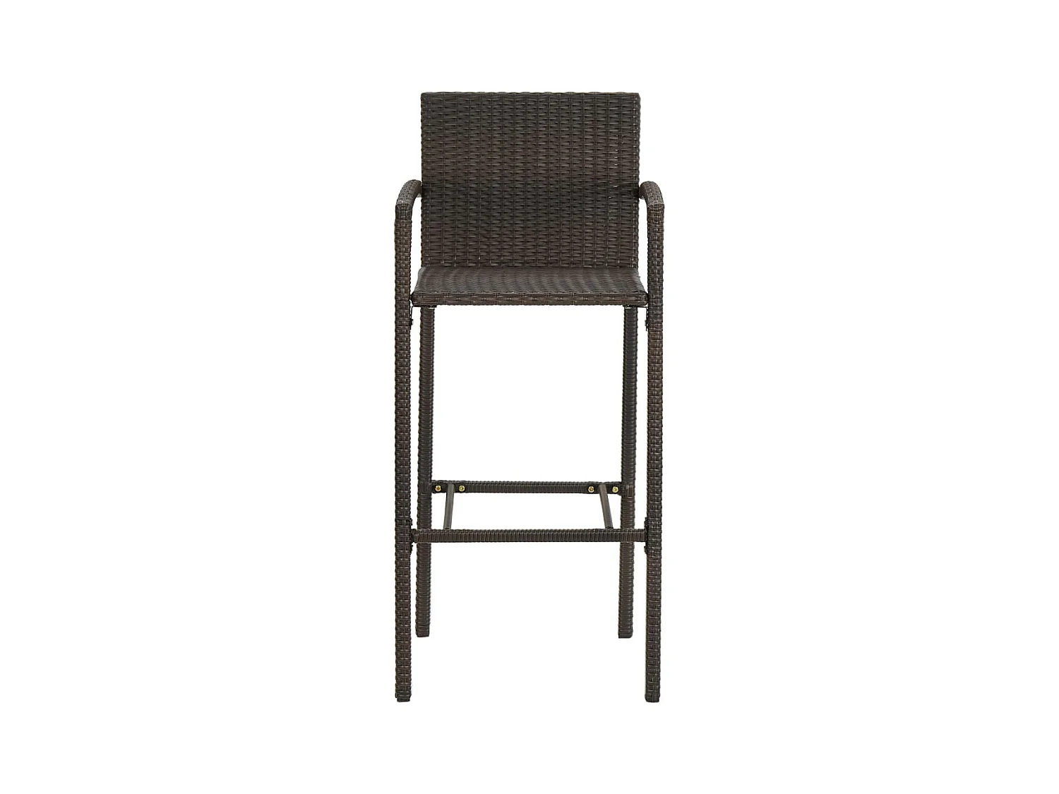 Jeu de bar de jardin 5pcs avec accoudoirs Résine tressée Marron
