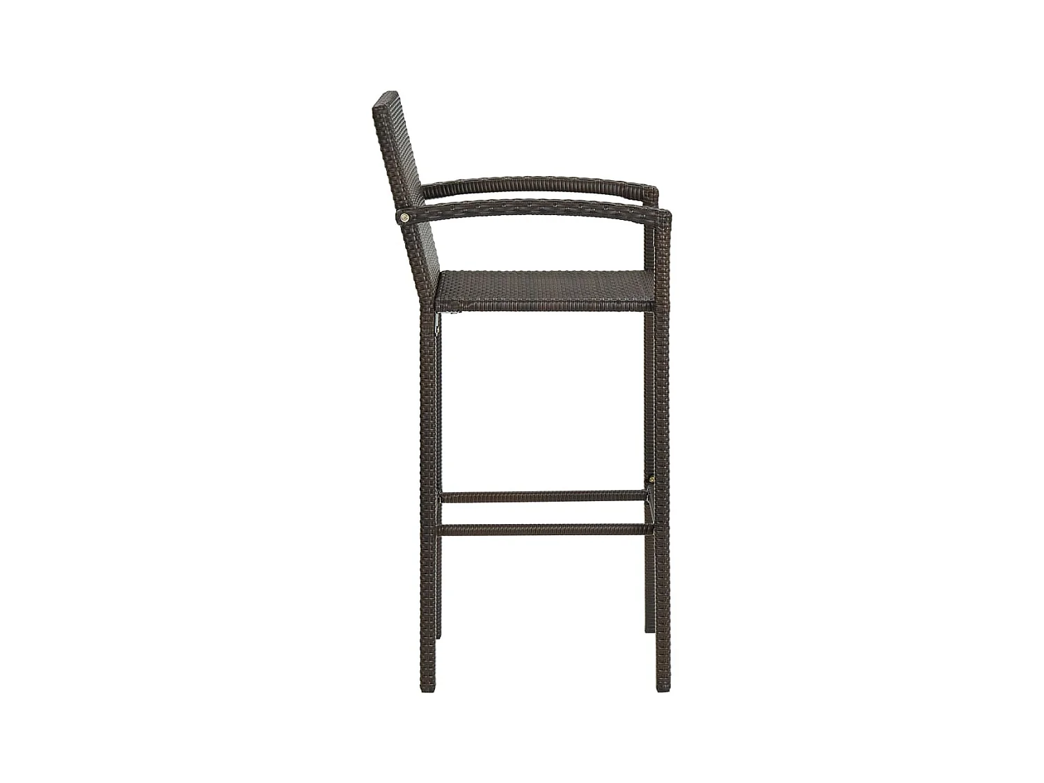 Jeu de bar de jardin 5pcs avec accoudoirs Résine tressée Marron