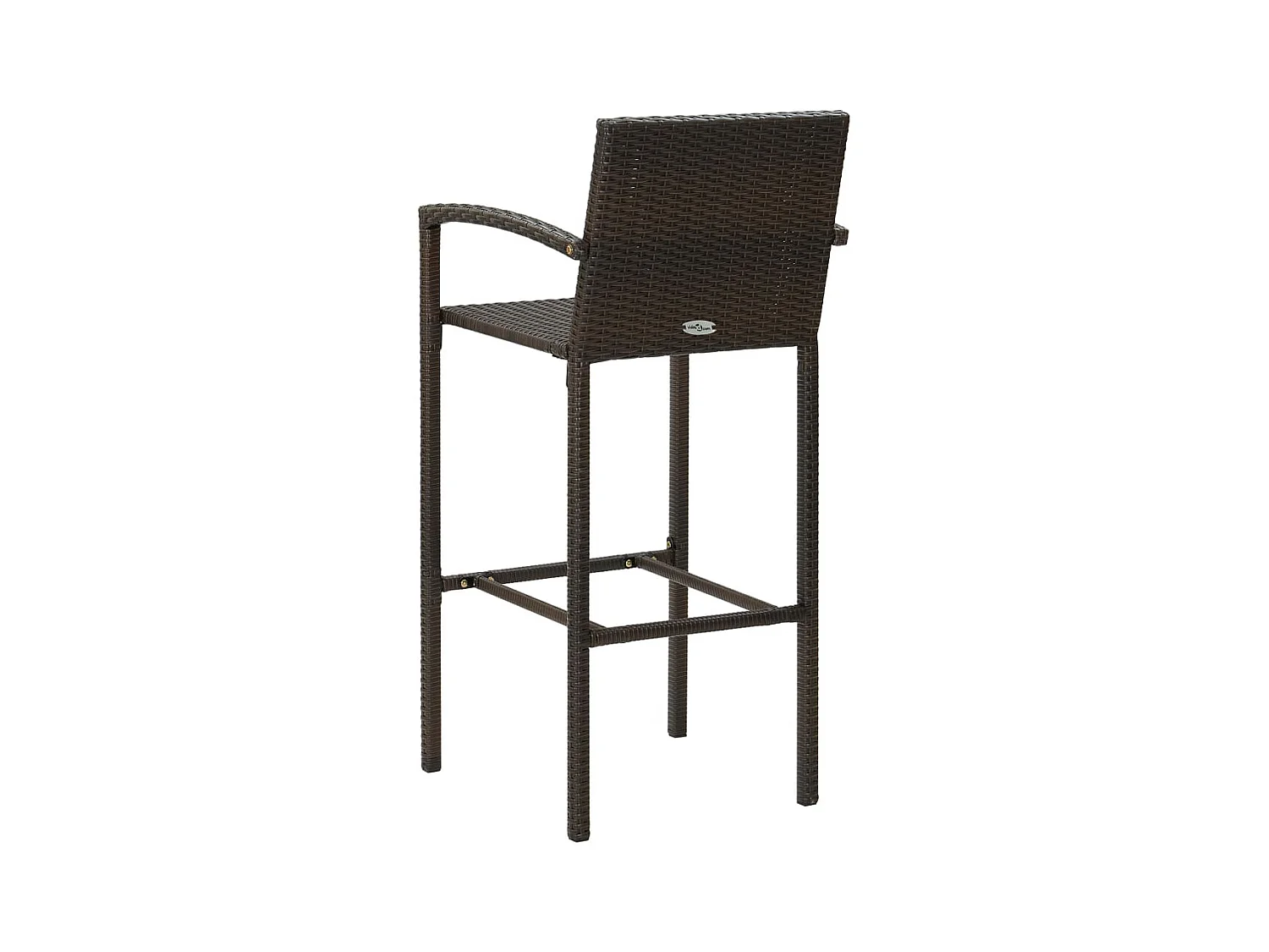 Jeu de bar de jardin 5pcs avec accoudoirs Résine tressée Marron