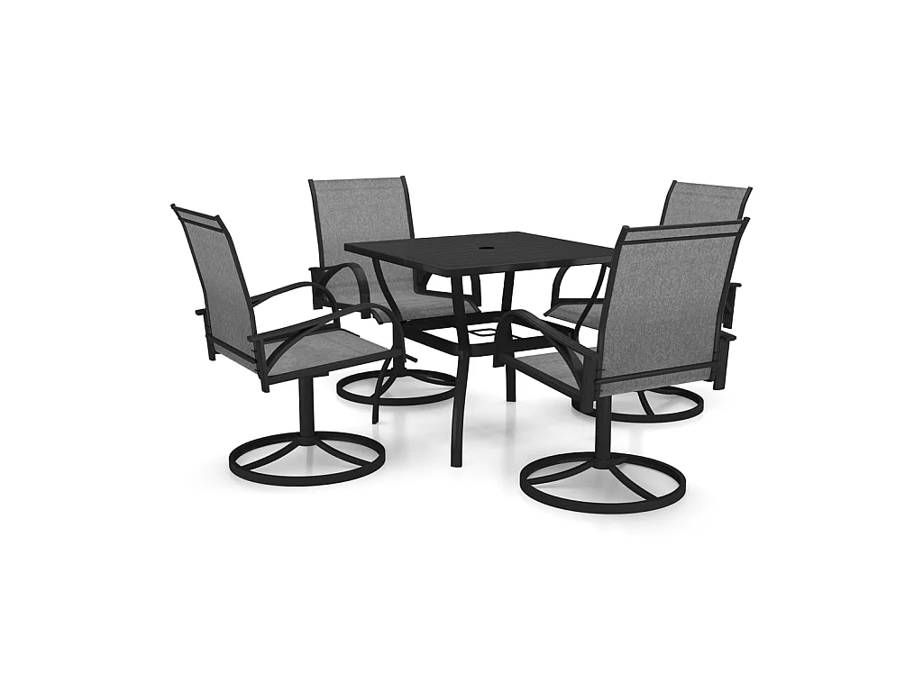 Ensemble de salle à manger de jardin 5 pcs Textilène et acier
