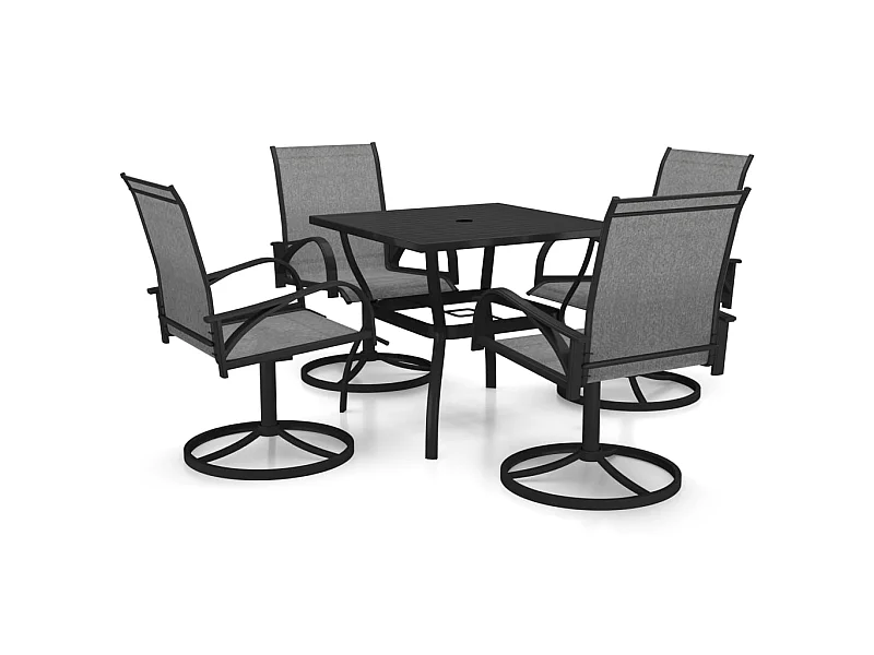 Ensemble de salle à manger de jardin 5 pcs Textilène et acier