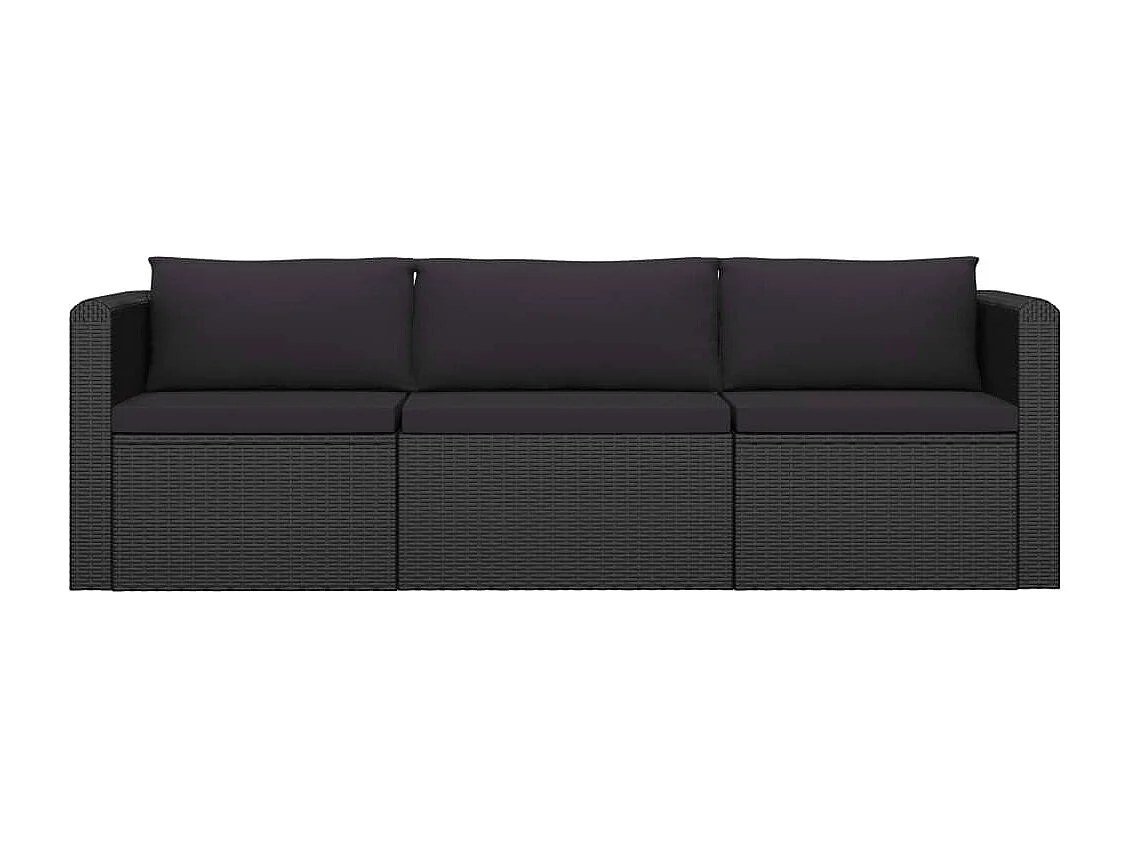 Salon de jardin 8 pcs avec coussins Résine tressée Noir 51