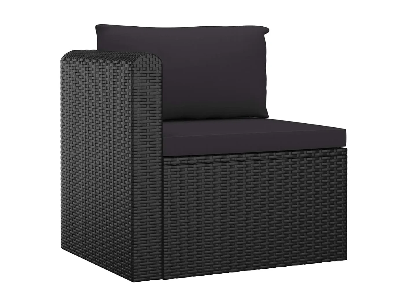 Salon de jardin 8 pcs avec coussins Résine tressée Noir 51