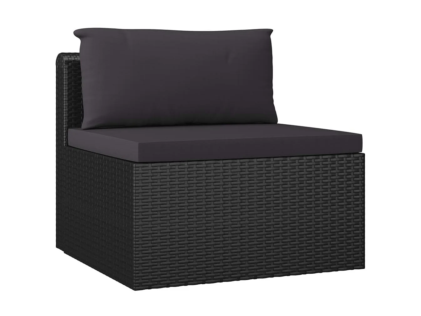 Salon de jardin 8 pcs avec coussins Résine tressée Noir 51