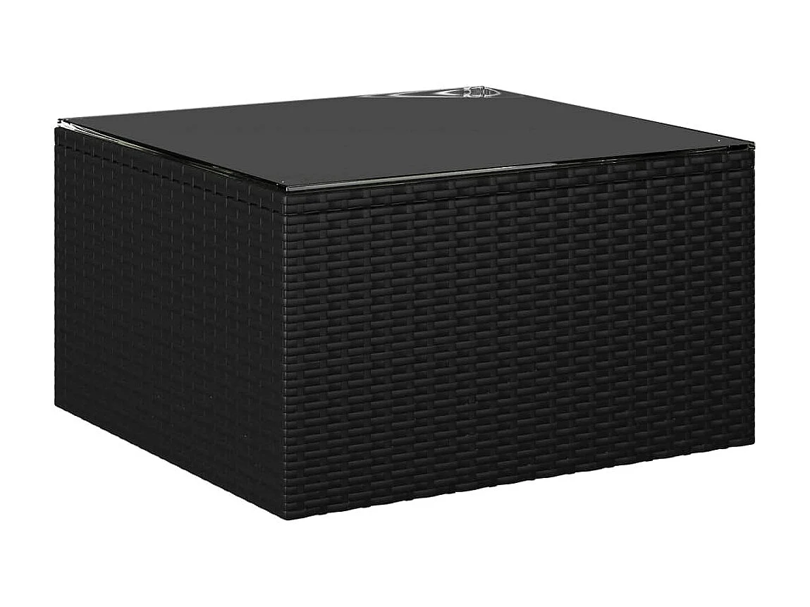 Salon de jardin 8 pcs avec coussins Résine tressée Noir 51