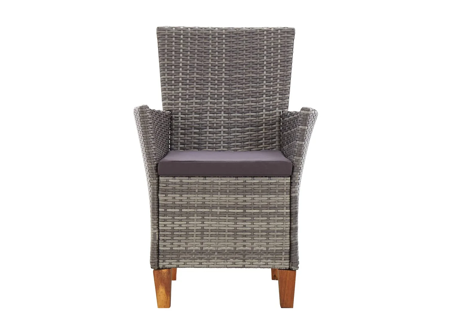 Mobilier à dîner 5 pcs Résine tressée et bois d'acacia Gris