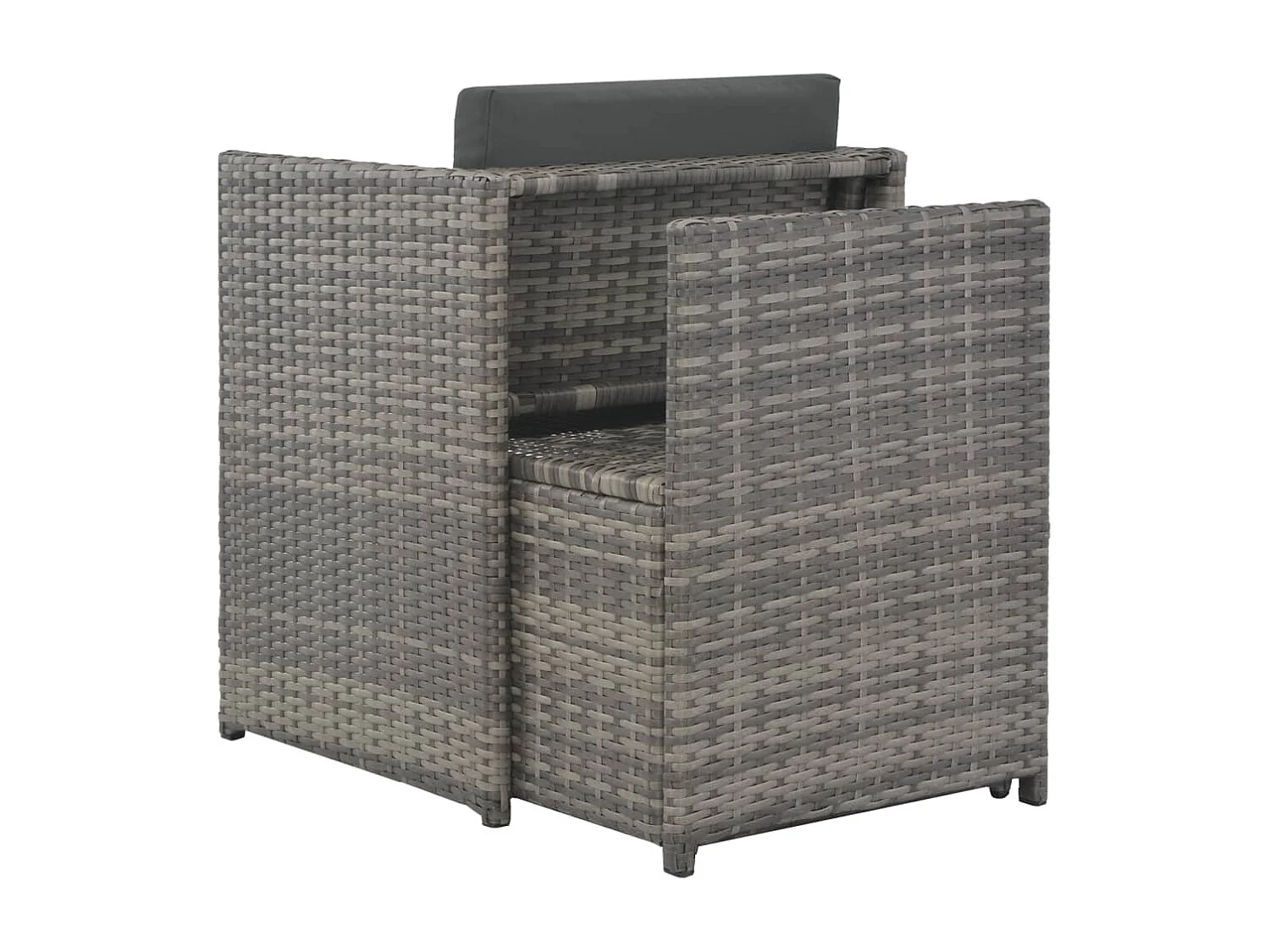 Mobilier à dîner de jardin 7pcs et coussins Résine tressée Gris 6