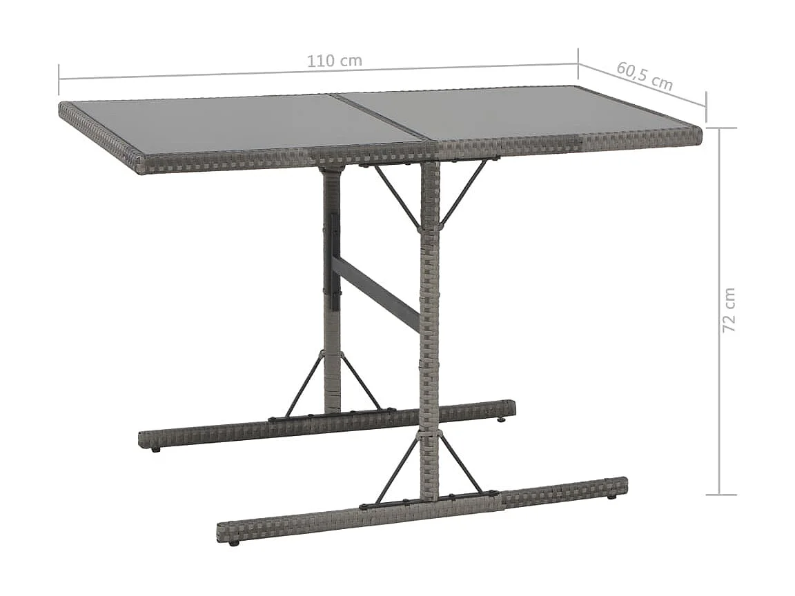 Mobilier à dîner de jardin 7pcs et coussins Résine tressée Gris 6