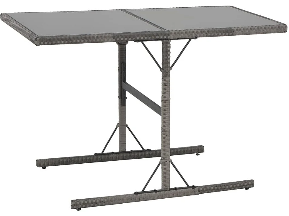 Mobilier à dîner de jardin 7pcs et coussins Résine tressée Gris 6