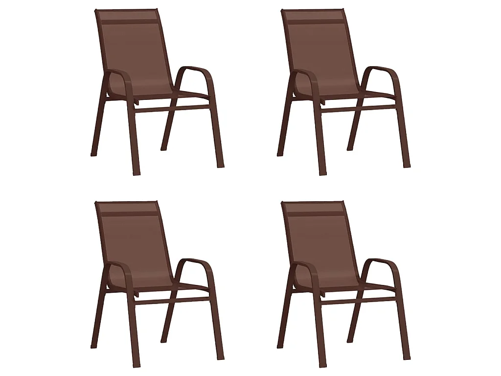 Ensemble de salle à manger de jardin 5 pcs Marron et noir 3