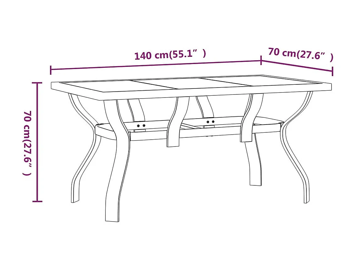 Ensemble de salle à manger de jardin 5 pcs Marron et noir 3