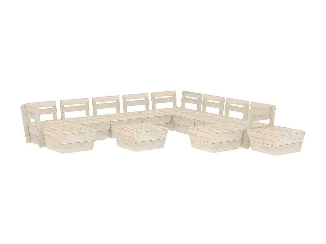 Salon de jardin palette 12 pcs Bois d'épicéa imprégné