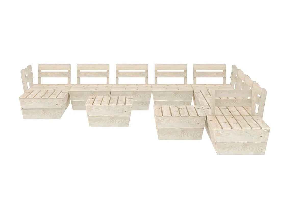 Salon de jardin palette 12 pcs Bois d'épicéa imprégné
