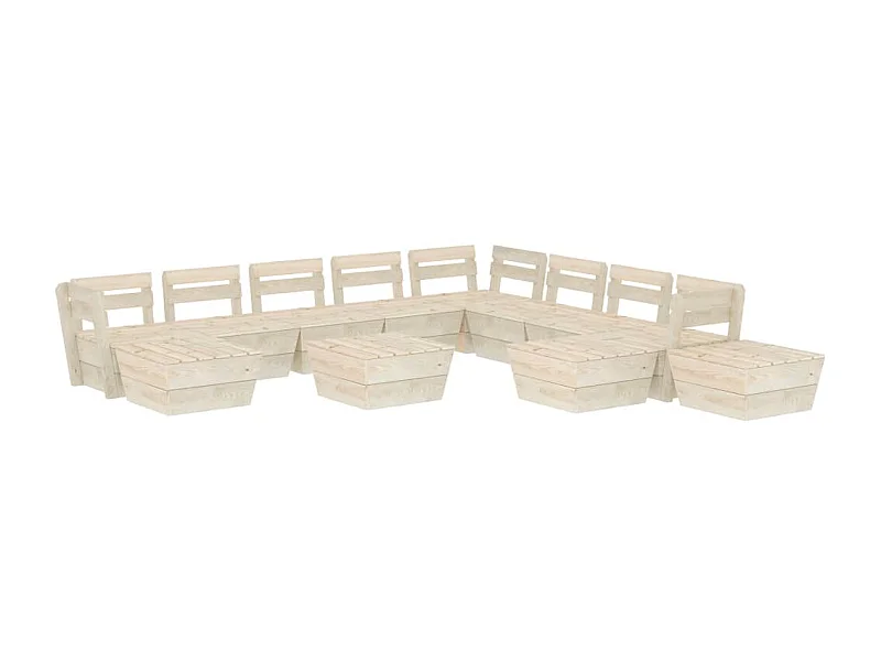 Salon de jardin palette 12 pcs Bois d'épicéa imprégné