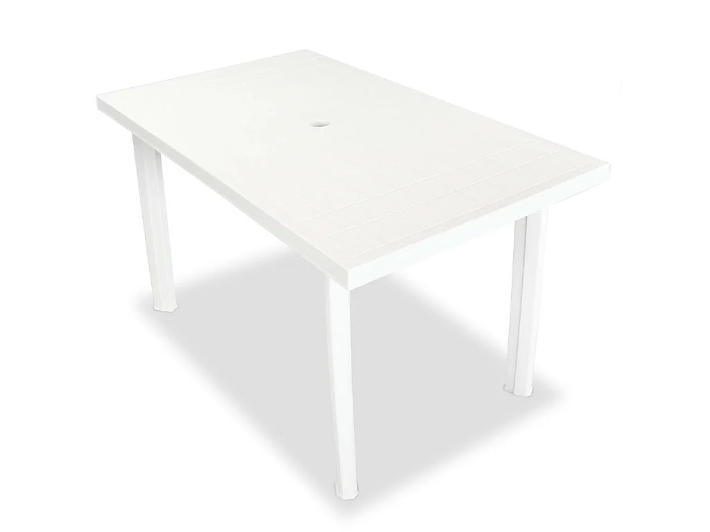 Mobilier à dîner d'extérieur 5 pcs Plastique Blanc 2