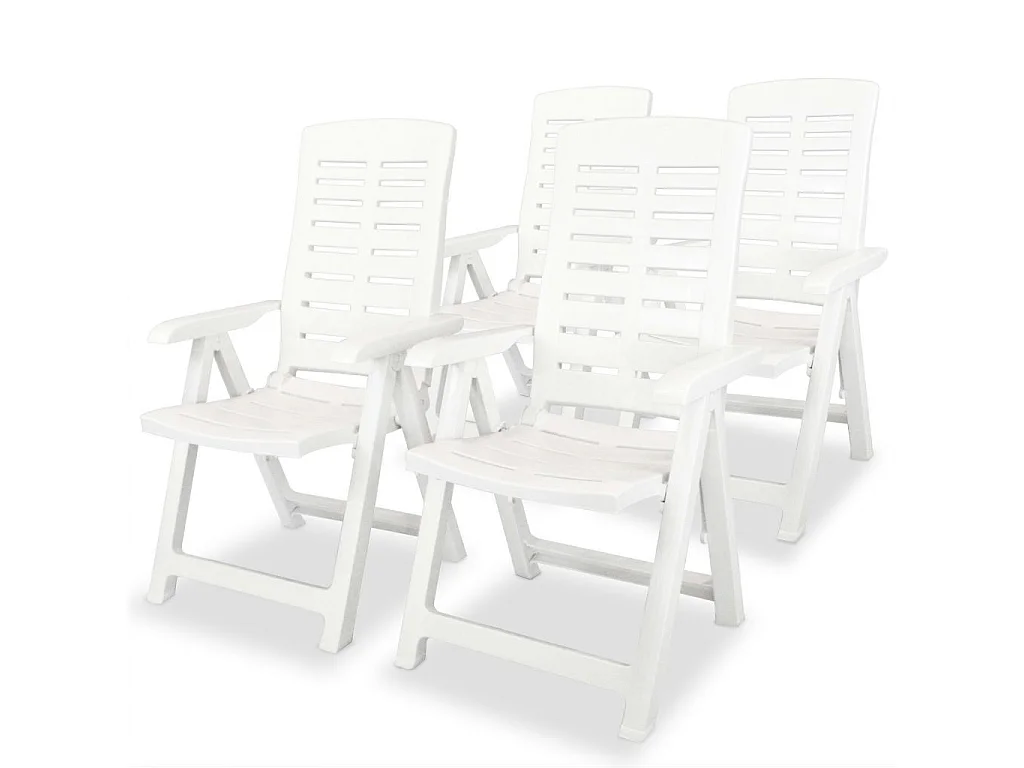 Mobilier à dîner d'extérieur 5 pcs Plastique Blanc 2