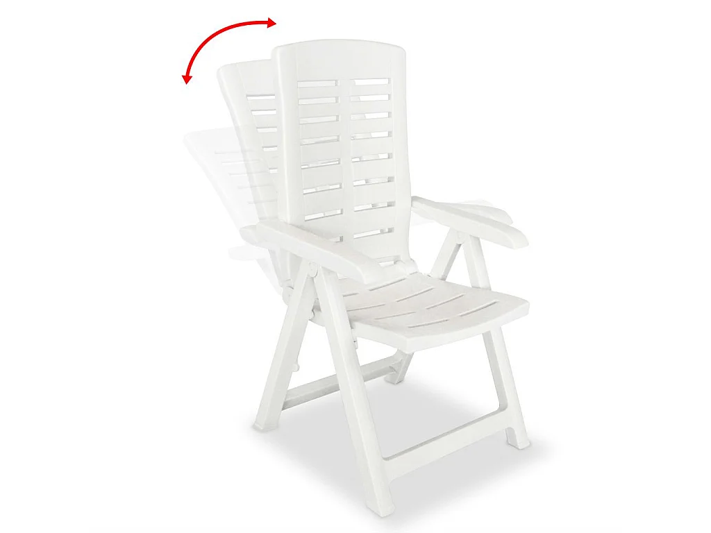 Mobilier à dîner d'extérieur 5 pcs Plastique Blanc 2