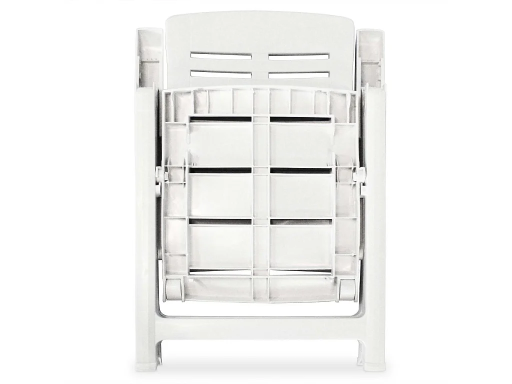 Mobilier à dîner d'extérieur 5 pcs Plastique Blanc 2