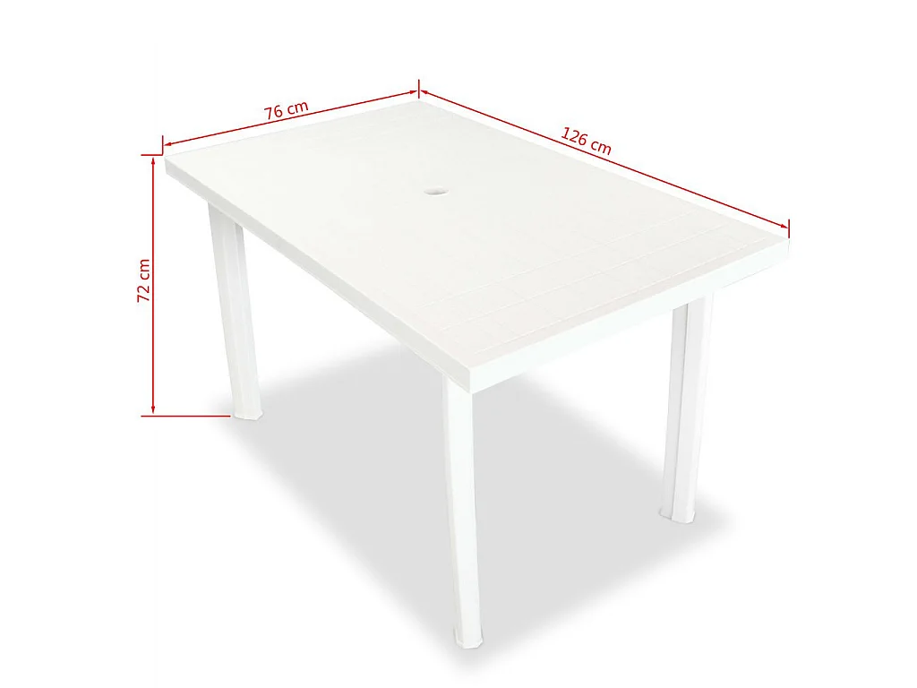 Mobilier à dîner d'extérieur 5 pcs Plastique Blanc 2