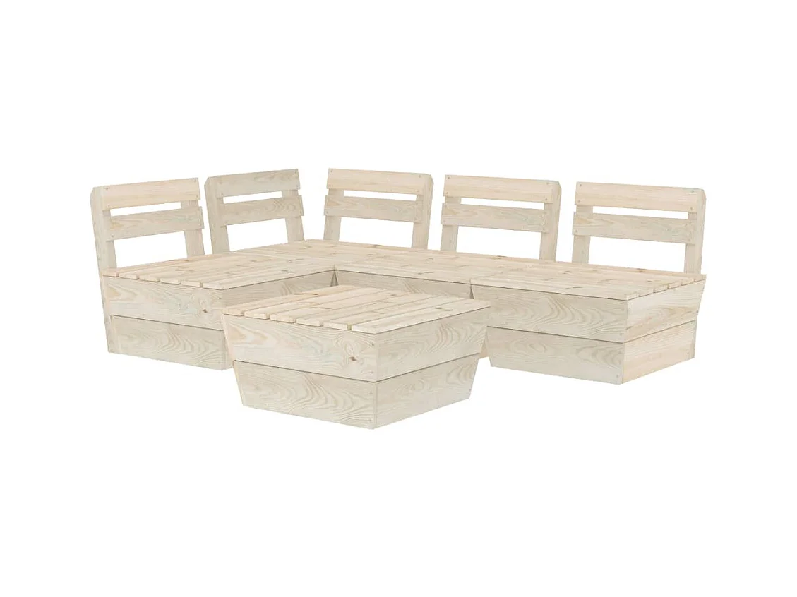 Salon de jardin palette 5 pcs Bois d'épicéa imprégné