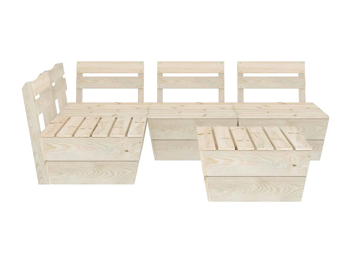 Salon de jardin palette 5 pcs Bois d'épicéa imprégné