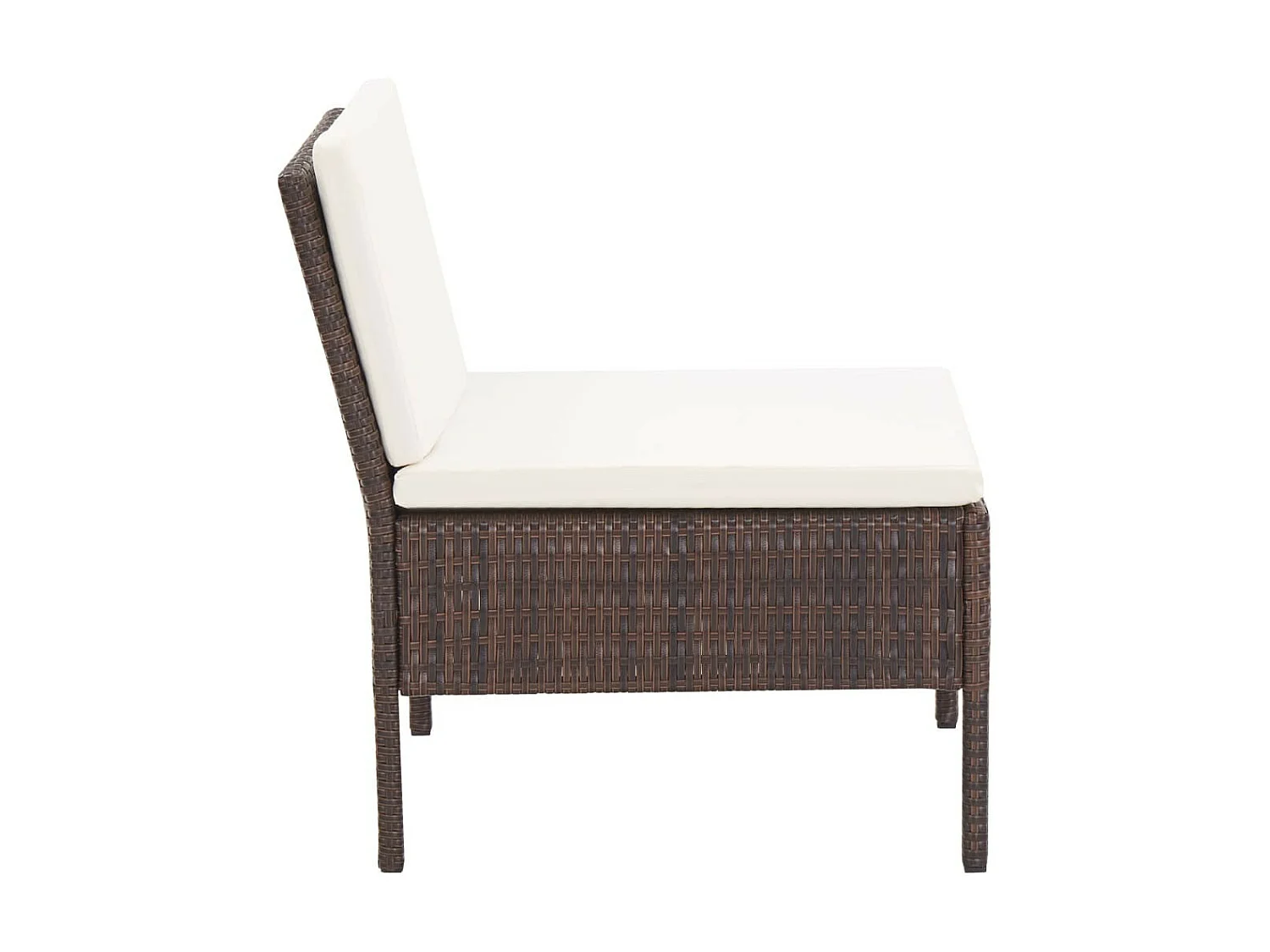 Salon de jardin 5 pcs avec coussins Résine tressée Marron 32