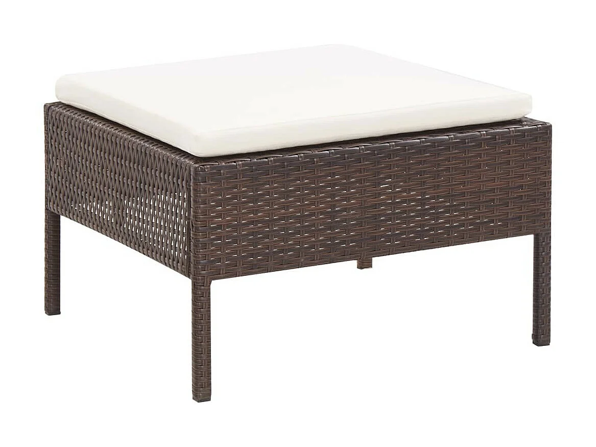 Salon de jardin 5 pcs avec coussins Résine tressée Marron 32