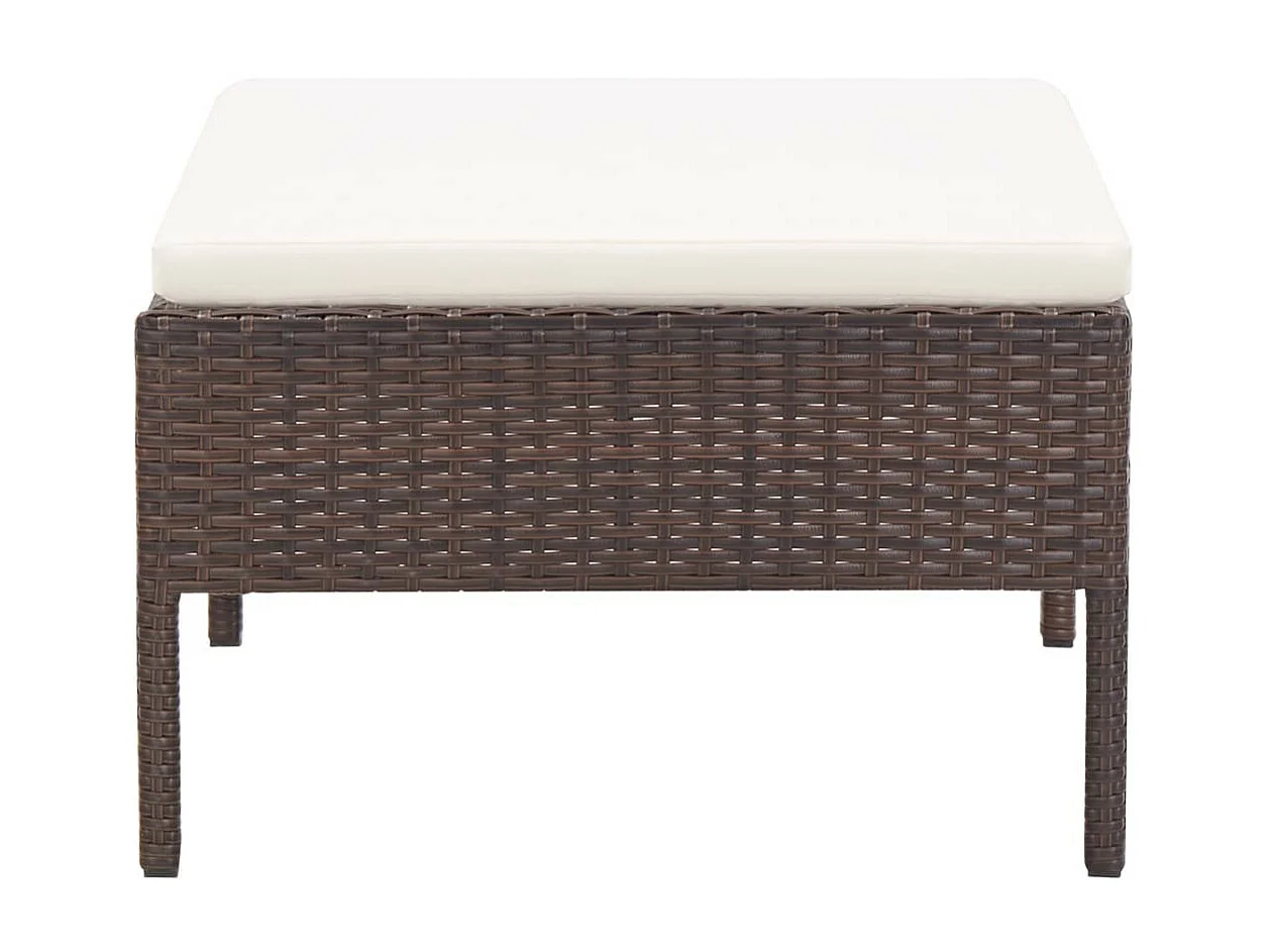 Salon de jardin 5 pcs avec coussins Résine tressée Marron 32