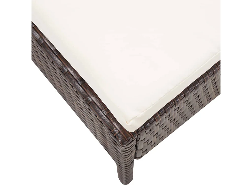 Salon de jardin 5 pcs avec coussins Résine tressée Marron 32